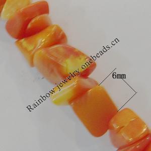 16-Inch Coral Beads，Size:about 6mm Hole:0.1mm, Sold by Strand 