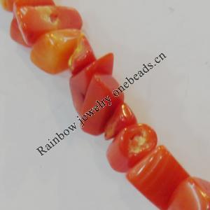 16-Inch Coral Beads，Size:about 6mm Hole:0.1mm, Sold by Strand