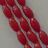 16-Inch Coral Beads，Oval Size:about 6x3mm Hole:0.1mm, Sold by Strand