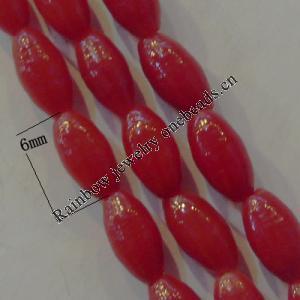 16-Inch Coral Beads，Oval Size:about 6x3mm Hole:0.1mm, Sold by Strand