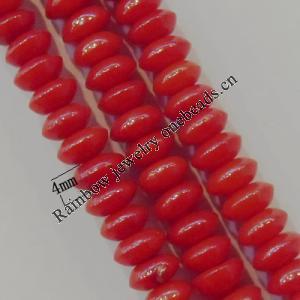 16-Inch Coral Beads，Size:about 4mm Hole:0.1mm, Sold by Strand