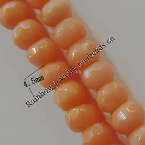 16-Inch Coral Beads，Faceted Round  Size:about 4.5mm Hole:0.1mm, Sold by Strand