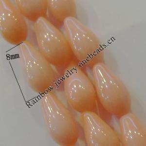 16-Inch Coral Beads，Teardron  Size:about 8x4mm Hole:0.1mm, Sold by Strand