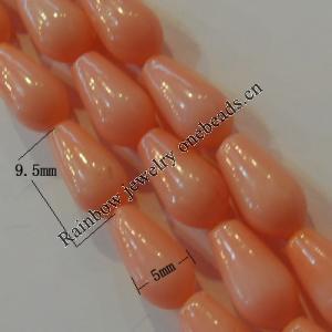 16-Inch Coral Beads，Teardrop  Size:about 9.5x5mm Hole:0.1mm, Sold by Strand