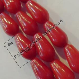 16-Inch Coral Beads，Teardrop Size:about 9.5x5mm Hole:0.1mm, Sold by Strand