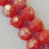 16-Inch Coral Beads，Faceted Round Size:about 7mm Hole:0.1mm, Sold by Strand