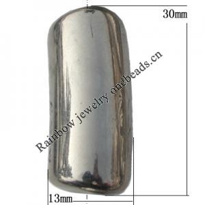 Jewelry findings, CCB plastic Beads platina plated, 30x13mm Hole:3mm, Sold by Bag