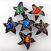 Inner Flower lampwork Pendant, Star 44x47x15mm Hole:About 7mm, Sold by PC