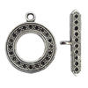 Clasp Zinc Alloy Jewelry Findings Lead-free, Loop:25x30mm, Bar:31x6mm Big Hole:3mm Small Hole:2mm, Sold by Bag