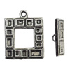 Clasp Zinc Alloy Jewelry Findings Lead-free, Loop:13x28mm, Bar:17x6mm Hole:2mm, Sold by Bag