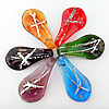 Gold Sand & Silver Foil lampwork Pendant, Leaf 31x58x9mm Hole:About 7mm, Sold by PC