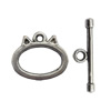 Clasp Zinc Alloy Jewelry Findings Lead-free, Loop:18x16mm, Bar:14x3mm Big Hole:2mm Small Hole:1.5mm, Sold by Bag