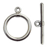 Clasp Zinc Alloy Jewelry Findings Lead-free, Loop:15x18mm, Bar:24x2mm Hole:1mm, Sold by Bag