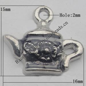 Pendant Zinc Alloy Enamel Jewelry Findings Lead-free, 15x16mm Hole:2mm, Sold by Bag