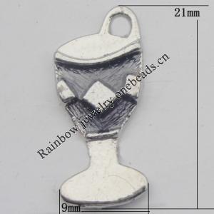 Pendant Zinc Alloy Enamel Jewelry Findings Lead-free, 21x9mm Hole:2mm, Sold by Bag
