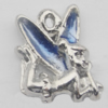 Pendant Zinc Alloy Enamel Jewelry Findings Lead-free, 17x13mm Hole:1.5mm, Sold by Bag