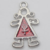 Pendant Zinc Alloy Enamel Jewelry Findings Lead-free, 24x14mm Hole:2mm, Sold by Bag