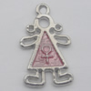 Pendant Zinc Alloy Enamel Jewelry Findings Lead-free, 24x14mm Hole:2mm, Sold by Bag