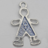 Pendant Zinc Alloy Enamel Jewelry Findings Lead-free, 24x14mm Hole:2mm, Sold by Bag