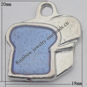 Pendant Zinc Alloy Enamel Jewelry Findings Lead-free, 20x18mm Hole:2mm, Sold by Bag