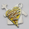 Pendant Zinc Alloy Enamel Jewelry Findings Lead-free, 21x24mm, Sold by Bag