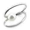Sterling Silver Pendant/Charm with Pearl, 18x11mm, Sold by PC