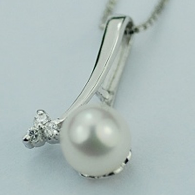 Sterling Silver Pendant/Charm with Pearl, 18.23x11.71mm, Sold by PC