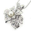 Sterling Silver Pendant/Charm with Pearl, 26.36x24mm, Sold by PC