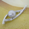 Sterling Silver Pendant/Charm with Pearl, 26.65x7.78mm, Sold by PC