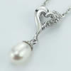 Sterling Silver Pendant/Charm with Pearl, 21x8.5mm, Sold by PC