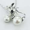 Sterling Silver Pendant/Charm with Pearl, 20.5x17mm, Sold by PC