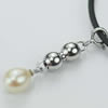 Sterling Silver Pendant/Charm with Pearl, 30x6mm, Sold by PC