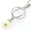 Sterling Silver Pendant/Charm with Pearl, 28x9.5mm, Sold by PC