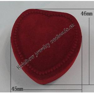 Jewelry Box for Rings, Heart 46x45mm, Sold by Box 