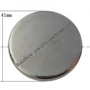 Jewelry findings, CCB plastic Beads platina plated, Flat Round 41mm Hole:1mm, Sold by Bag