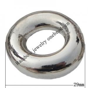 Jewelry findings, CCB plastic Donut platina plated, 29x22mm, Sold by Bag