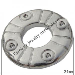 Jewelry findings, CCB plastic Donut platina plated, 24x10mm, Sold by Bag