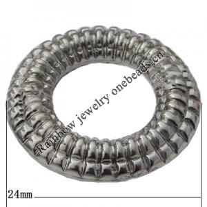 Jewelry findings, CCB plastic Donut platina plated, 24x13mm, Sold by Bag