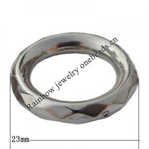 Jewelry findings, CCB plastic Donut platina plated, Faceted donut 23x15mm, Sold by Bag