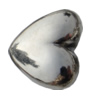 Jewelry findings, CCB plastic Beads platina plated, Heart 19x22mm Hole:2.5mm, Sold by Bag