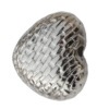 Jewelry findings, CCB plastic Beads platina plated, Heart 25x23mm Hole:2.5mm, Sold by Bag