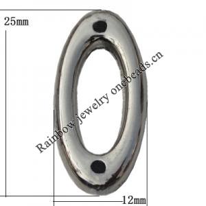 Jewelry findings, CCB plastic Connector platina plated, 25x12mm Hole:1.5mm, Sold by Bag