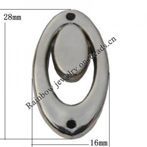 Jewelry findings, CCB plastic Connector platina plated, 28x16mm Hole:1.5mm, Sold by Bag