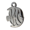 Jewelry findings, CCB plastic Pendant platina plated, Fish 27x20mm Hole:2.5mm, Sold by Bag