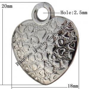 Jewelry findings, CCB plastic Pendant platina plated, 20x18mm Hole:2.5mm, Sold by Bag