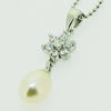 Sterling Silver Pendant/Charm with Pearl, 25x7mm, Sold by PC