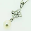 Sterling Silver Pendant/Charm with Pearl, 29x11.5mm, Sold by PC