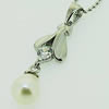 Sterling Silver Pendant/Charm with Pearl, 28x8mm, Sold by PC