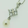 Sterling Silver Pendant/Charm with Pearl, 28x10.5mm, Sold by PC