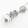 Sterling Silver Pendant/Charm with Pearl, 31x10mm, Sold by PC